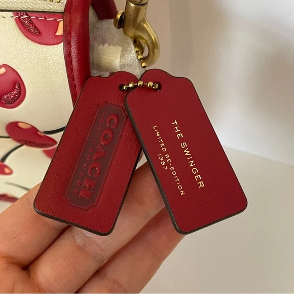 NWT Coach Limited Edition Full Size Swinger Cherry Print & Dust Bag 🍒 - Picture 7 of 14